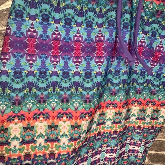 PrAna One Piece Swimsuit INEZ Aquabloom Purple Macrame UPF 50 - Picture 8 of 15